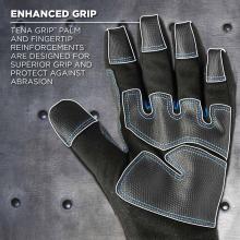 Enhanced grip: Tena Grip Palm and fingertip reinforcements are designed for superior grip and protect against abrasion