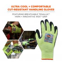 Ultra cool + comfortable cut-resistant handling gloves: featuring breathable Tenalux yarn + innovative WSX.