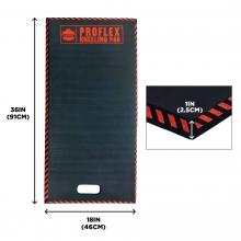 Size dimensions. Kneeling pad is 18in x 1in x 36in (46cm x 2.5cm x 91cm)