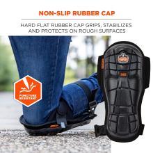 Non-slip rubber cap: hard flat rubber cap grips, stabilizes and protects on rough surfaces. Puncture resistant