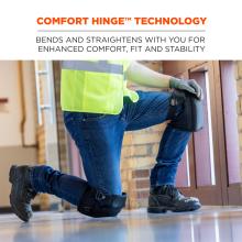 Comfort Hinge Technology: bends and straightens with you for enhanced comfort, fit and stability