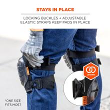 Stays in place: locking buckles and adjustable elastic straps keep pads in place. *One size fits most.