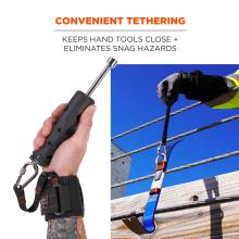 Convenient tethering: keeps hand tools close and eliminates snag hazards