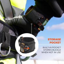 Storage pocket: built-in pocket stores buckle when not in use
