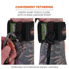 Convenient tethering: keeps hand tools close with d-ring anchor point. Compatible with Ergodyne squids lanyards