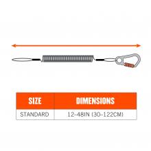 Size chart. Standard size is 12-48in (30-122cm).