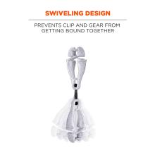 swiveling design: prevents clip and gear from getting bound together