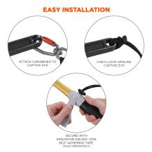Easy installation: attach carabiner to eye. Cinch loop around captive eye. Secure with Ergodyne Squids 3755 self-adhering tape (sold seperately)