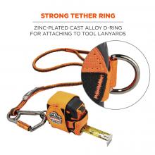 strong tether ring: zinc plated cast alloy d-ring for attaching to tool lanyards