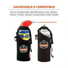 adjustable and compatible: with standard water bottles, spray paint cans, wd40 canisters and more