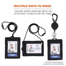 Multiple ways to wear: can be worn around neck or attached to belts or mic tabs. Retractable badge holder sold seperately