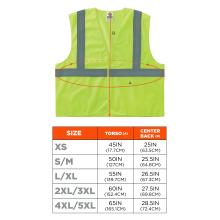 Size chart for sizes S through 5XL. Screen readers please view HTML size chart after color selections, for best experience.