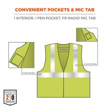 convenient pockets and mic tab: 1 interior (7.1x8.6 inches) 1 pen pocket (2.5x4.6 inches) and FR radio mic tab image 7