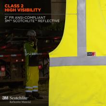 Class 2 high visibility: 2 inch FR ansi-compliant 3M Scotchlite reflective material