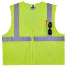 8256Z S/M Lime Class 2 Self-Extinguishing Hi-Vis Safety Vest image 3