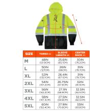 Size Chart for sizes S-5XL. View size chart before the size selector for better screen reader experience.
