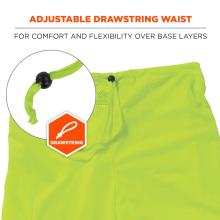 Adjustable drawstring waist for comfort and flexibility over base layers. Drawstring