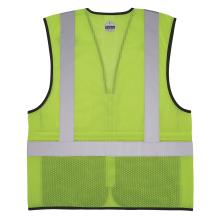 Back view of lime 8210zbk mesh hi vis safety vest 