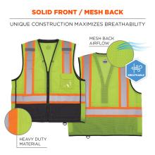 Solid front and mesh back: unique construction maximizes breathability with mesh back airflow and heavy duty material