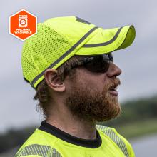 Image of person in hat. Icon says MACHINE WASHABLE .