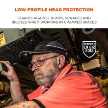 Low-profile head protection: guards against bumps, scrapes and bruises when working in cramped spaces