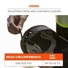 Sizing: one size fits most with adjustable hook and loop back closure