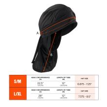 Size chart: Small/Medium (S/M): Head Circumference 22.5IN (57CM), Length of Tube 12IN (30.5CM), Hat Size 6.875 - 7.25". Large/Extra Large (L/XL): Head Circumference 28IN (72CM), Length of Tube 12IN (30.5CM), Hat Size 7.375 - 8.5"