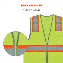 Easy on & off: zipper closure. Image shows detail of zipper. 