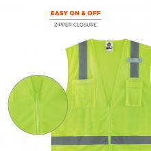 Easy on & off: zipper closure. Image shows detail of zipper. 
