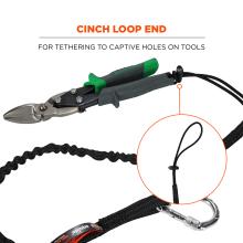cinch loop end for tethering to captive holes on tools