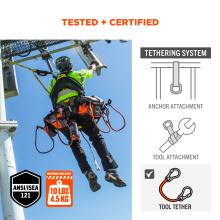 Tested and certified: tool tether is weight rated to 10 lbs or 4.5kg and is compliant to ansi isea 121 standards