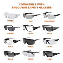 Compatible with Ergodyne safety glasses: VORDR, VALI, DELLENGER, SIXTEN, THOR, ODIN, SAGA, AEGIR, SKOLL, DAGR, OSMIN, and LOKI