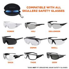 The safety glasses hard case is compatible with all skullerz safety glasses except for AEGIR and OSMIN models. This includes Vordr, Vali, Dellenger, Sixten, Skoll, Saga, Thor and Odin models .