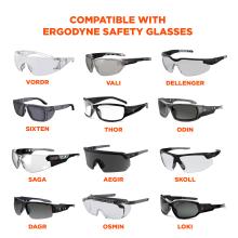 Compatible with Ergodyne safety glasses: VORDR, VALI, DELLENGER, SIXTEN, THOR, ODIN, SAGA, AEGIR, SKOLL, DAGR, OSMIN, and LOKI