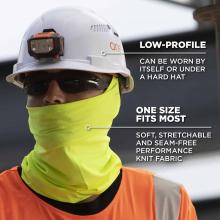 low profile: can by worn by itself or under a hard hat. one size fits most: soft, stretchable and seam-free performance knit fabric image 5