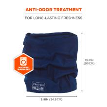 Anti-odor treatment: for long-lasting freshness. Icon says machine washable. Dimensions read 9.8in(24.8cm) x 19.7in(50cm)