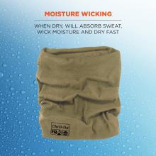 Moisture wicking: when dry, will absorb sweat, wick moisture and dry fast. 