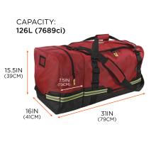Capacity: 126L or 7689 ci. Length: 16 inches or 41cm. Width: 31 inches or 79 cm. Height: 15.5 inches and 39 cm