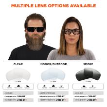 Multiple lens options available in clear, indoor/outdoor, and smoke
