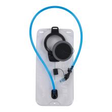 Front view of empty hydration pack bladder with cap open