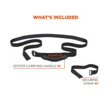 What’s included: One center carrying handle and one securing strap.