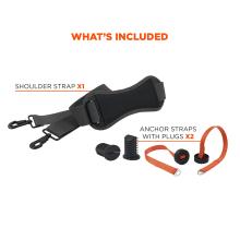 What’s Included: One shoulder strap and two anchor straps with plugs.