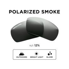 Polarized smoke lens. VLT: 12%. Used in outdoors, bright light, and glare