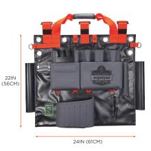 22in (56cm) length by 24in (61cm) width.