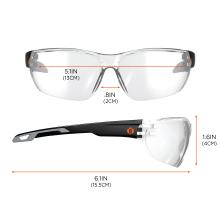 Lens width: 5.1 inches (13cm). Lens height: 1.6 inches (4cm). Nose width: 0.8 inch (2cm). Temple length: 6.1 inches (15.5cm)