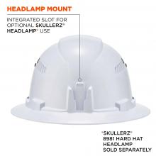 headlamp mount: integrated slot for optional skullerz headlamp use. Skullerz 8981 hard hat headlamp sold separately