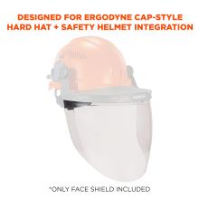 Designed for Ergodyne cap-style hard hat and safety helmet integration. *Only face shield incldued. 