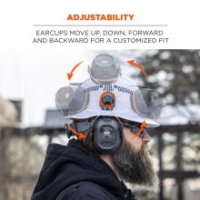 Adjustability. Earcups move up, down, forward, and backward for a customized fit.