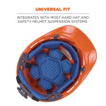 Universal fit. Integrates with most hard hat and safety helmet suspension systems.