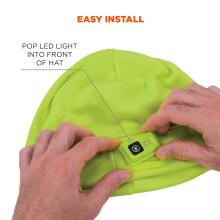 Easy Install: The LED light easily pops into the front of the hat for quick installation.